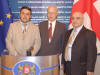 Prof. Hans Kchler, President of the I.P.O., center, at the reception of the Foreign Minister of Georgia in honour of the participants of the International Forum. At his left: Dr. Ahmed Jalal Al Tadmori, Advisor to H.H. the Emir of Ras al-Khaimah, United Arab Emirates. 